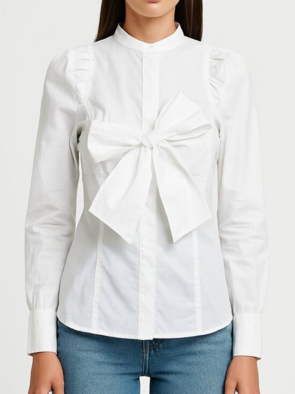 BCBGMaxAzria Bow Button Down Shirt